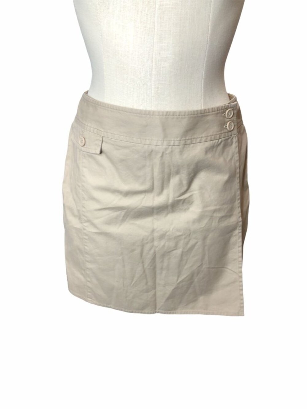 Ann Taylor Golf Wrap Skort Khaki Womens 4 Pocket Shorts Tan Beige Summer Stretch